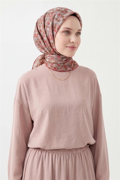Soft Eşarp Retro Mozaik Küf Yeşili 90x90