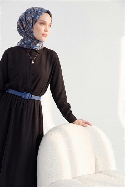 Soft Eşarp Retro Mozaik Mavi 90x90