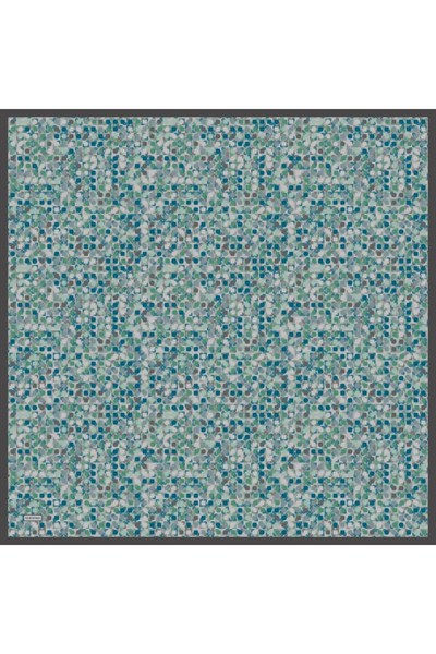 Soft Eşarp Retro Mozaik Turkuaz 90x90