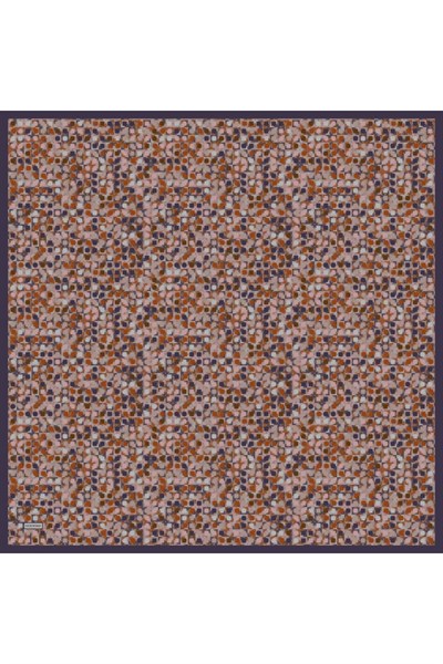 Soft Eşarp Retro Mozaik Turuncu 90x90