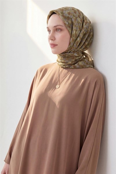 Soft Eşarp Retro Mozaik Yeşil 90x90