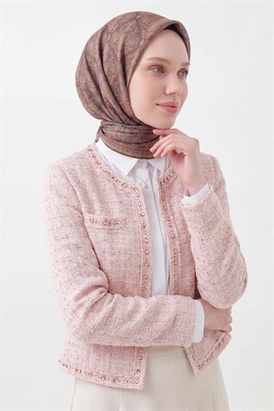 Soft Eşarp Rûmi Koyu Vizon 90x90