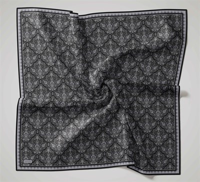 Soft Eşarp Rûmi Siyah-Gri 90x90
