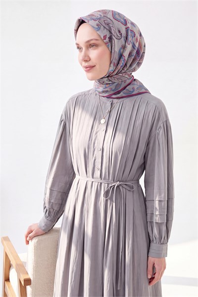 Soft Eşarp Şal Motif Çelik Mavi