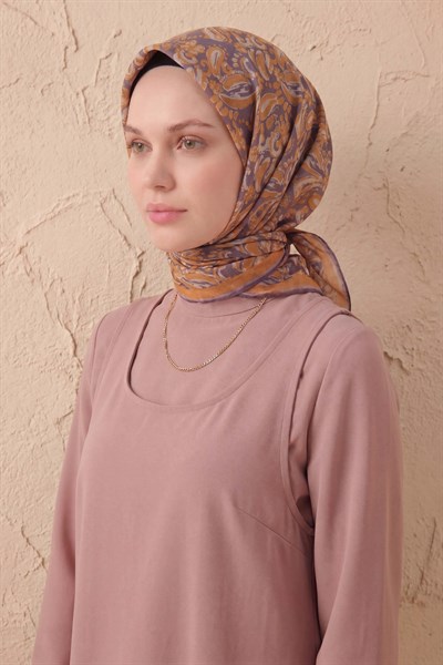 Soft Eşarp Şal Motif Eflatun 90x90