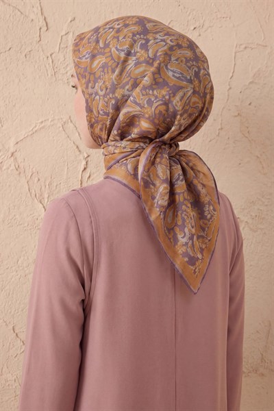 Soft Eşarp Şal Motif Eflatun 90x90