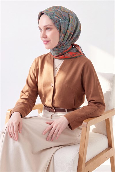 Soft Eşarp Şal Motif Füme