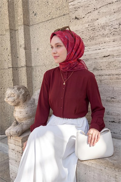 Soft Eşarp Şal Motif Fuşya