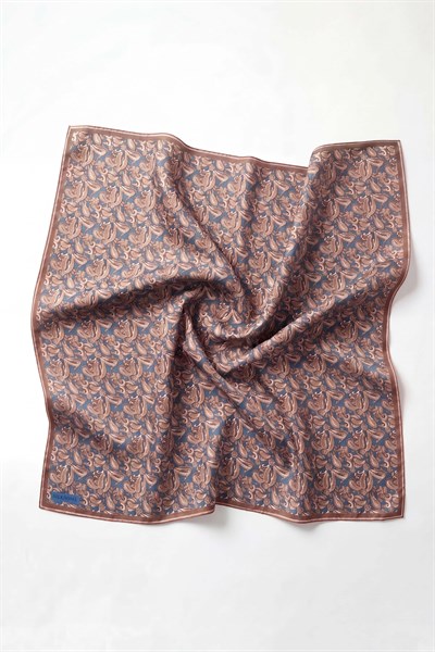Soft Eşarp Şal Motif Gök Mavi 90x90