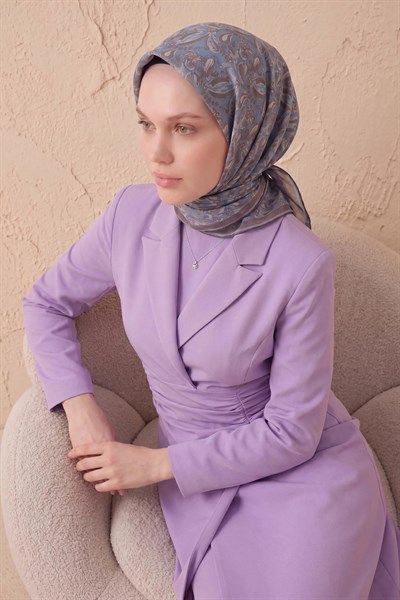 Soft Eşarp Şal Motif Gök Mavi 90x90