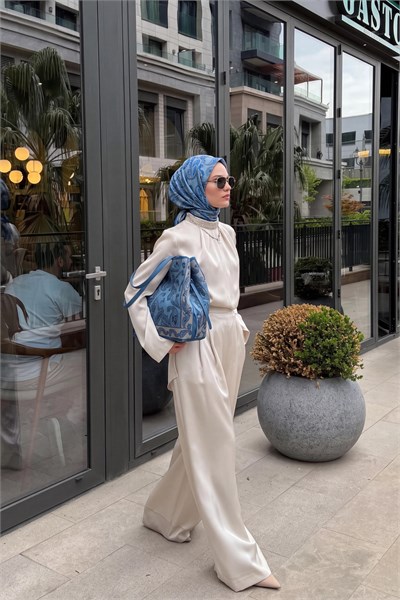 Soft Eşarp Şal Motif İndigo