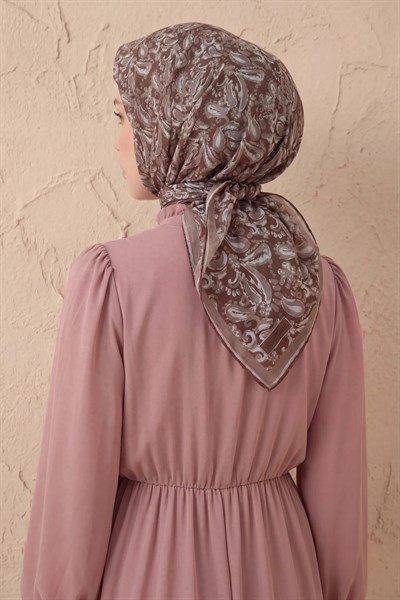 Soft Eşarp Şal Motif Kahverengi 90x90