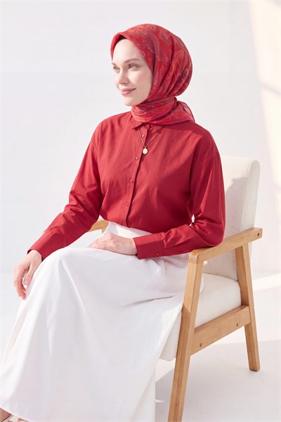 Soft Eşarp Şal Motif Kırmızı