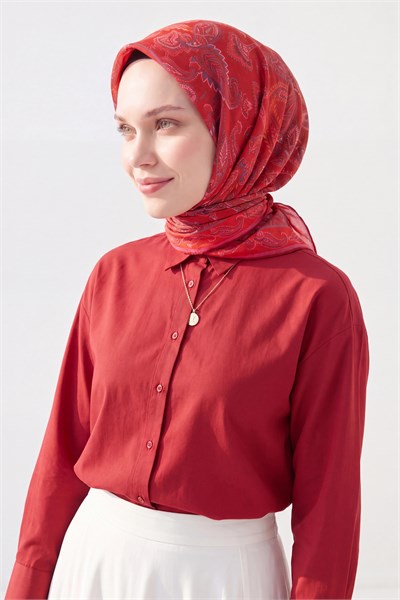 Soft Eşarp Şal Motif Kırmızı