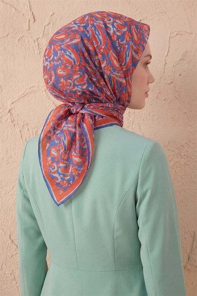 Soft Eşarp Şal Motif Koyu Mavi 90x90