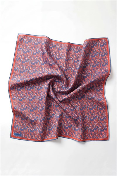 Soft Eşarp Şal Motif Koyu Mavi 90x90