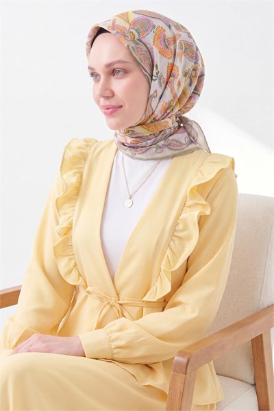 Soft Eşarp Şal Motif Krem