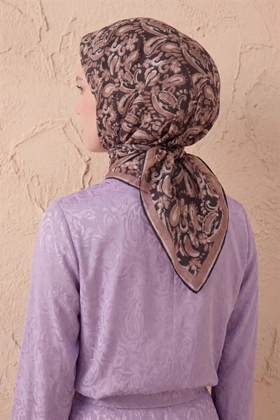 Soft Eşarp Şal Motif Mocha Mousse 90x90