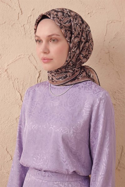 Soft Eşarp Şal Motif Mocha Mousse 90x90