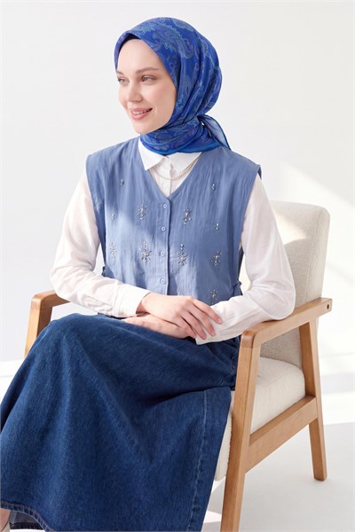 Soft Eşarp Şal Motif Morcivert