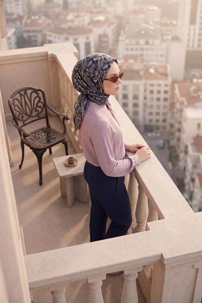 Soft Eşarp Şal Motif Siyah 90x90