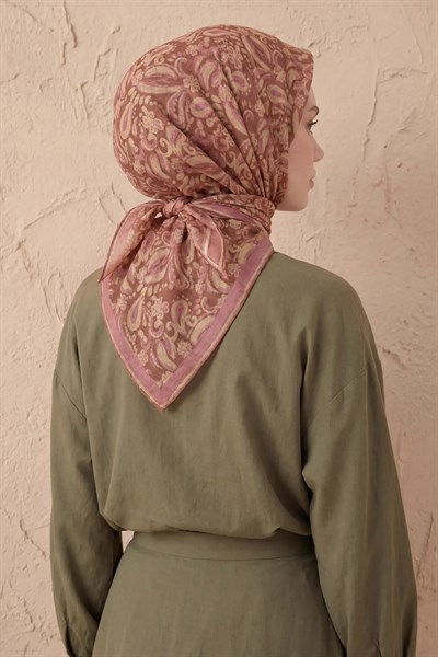 Soft Eşarp Şal Motif Soğan Kabuğu 90x90