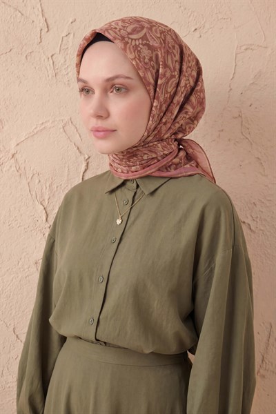 Soft Eşarp Şal Motif Soğan Kabuğu 90x90