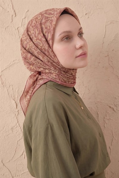 Soft Eşarp Şal Motif Soğan Kabuğu 90x90