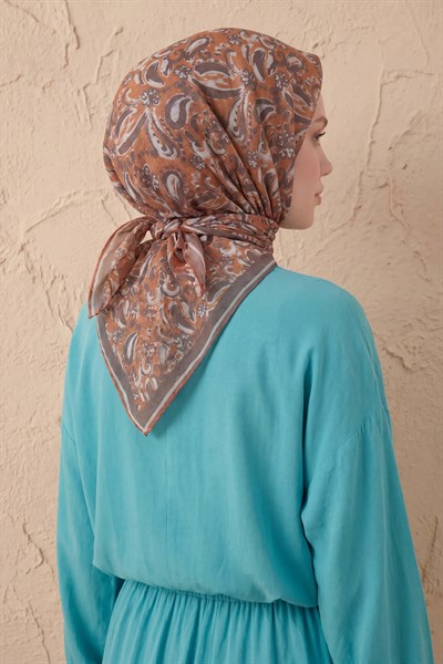 Soft Eşarp Şal Motif Taba 90x90