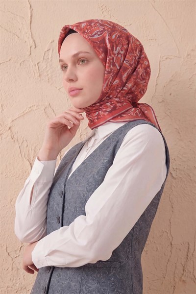 Soft Eşarp Şal Motif Vişne Çürüğü 90x90