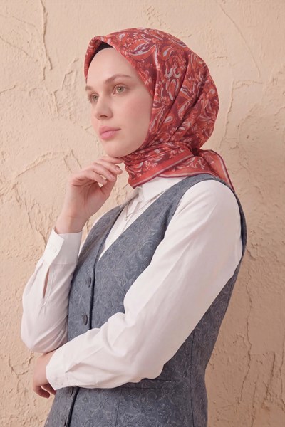 Soft Eşarp Şal Motif Vişne Çürüğü 90x90