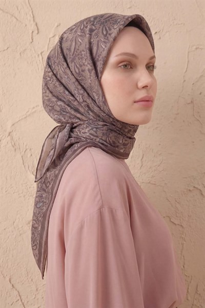 Soft Eşarp Şal Motif Vizon 90x90
