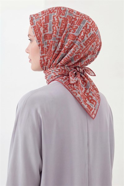 Soft Eşarp Soyut Bordo