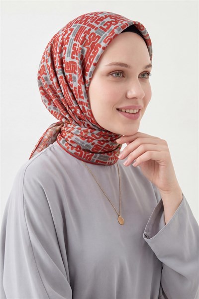 Soft Eşarp Soyut Bordo