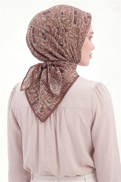 Soft Eşarp Soyut Çikolata Kahve