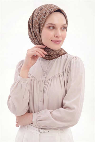 Soft Eşarp Soyut Çikolata Kahve