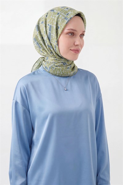 Soft Eşarp Soyut Fıstık Yeşil