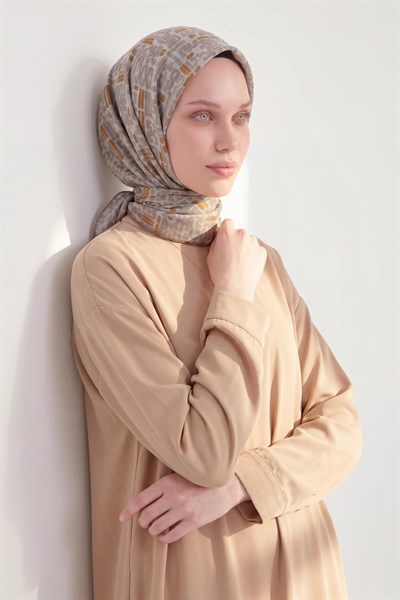 Soft Eşarp Soyut Gri