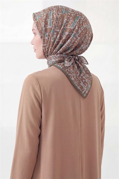 Soft Eşarp Soyut Kahverengi