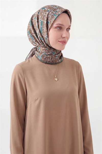 Soft Eşarp Soyut Kahverengi