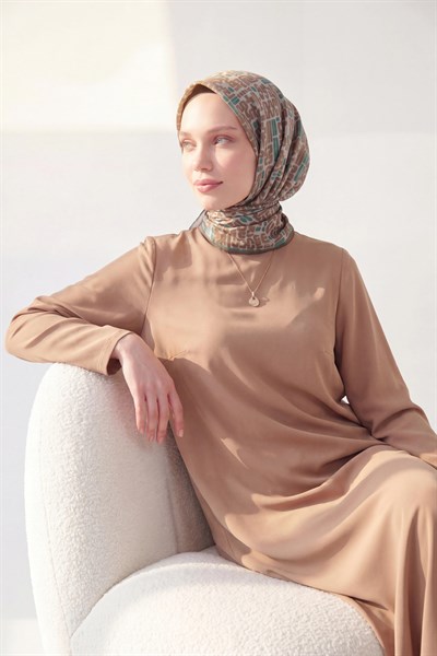 Soft Eşarp Soyut Kahverengi