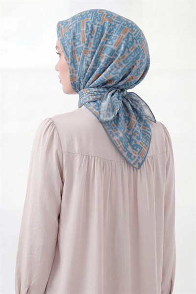Soft Eşarp Soyut Mavi