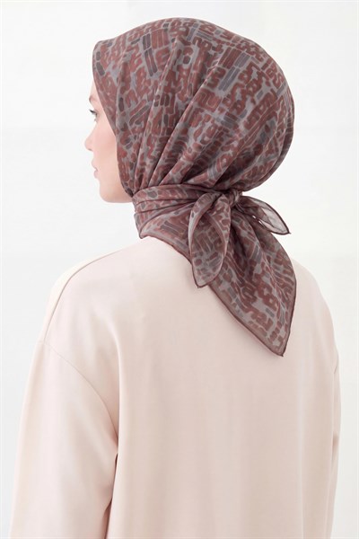 Soft Eşarp Soyut Mocha Mousse