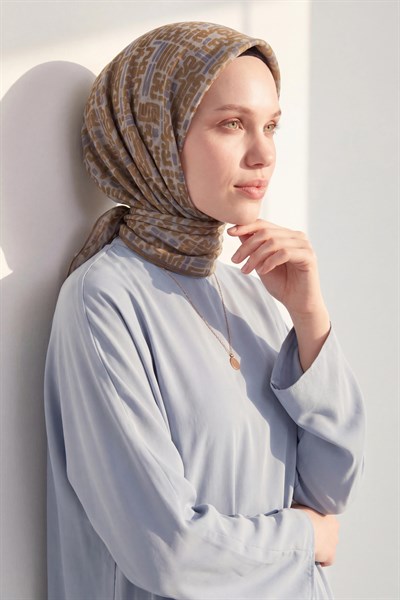 Soft Eşarp Soyut Olive