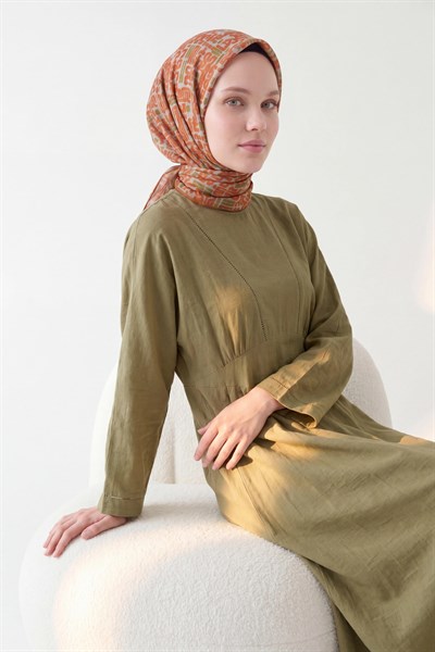 Soft Eşarp Soyut Turuncu