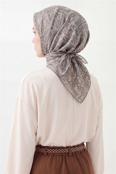 Soft Eşarp Soyut Vizon