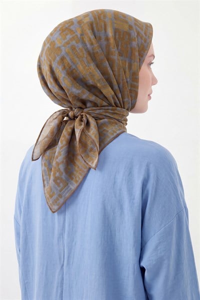 Soft Eşarp Soyut Yağ Yeşili