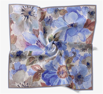 Soft Eşarp Suluboya Gümüş 90x90