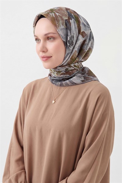 Soft Eşarp Suluboya Koyu Gri 90x90