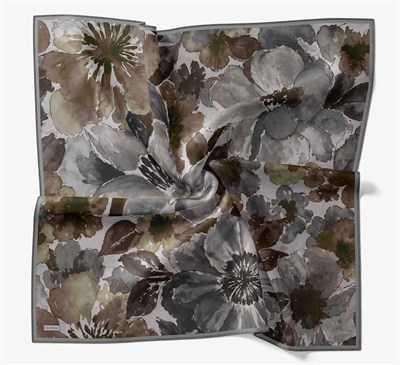 Soft Eşarp Suluboya Koyu Gri 90x90